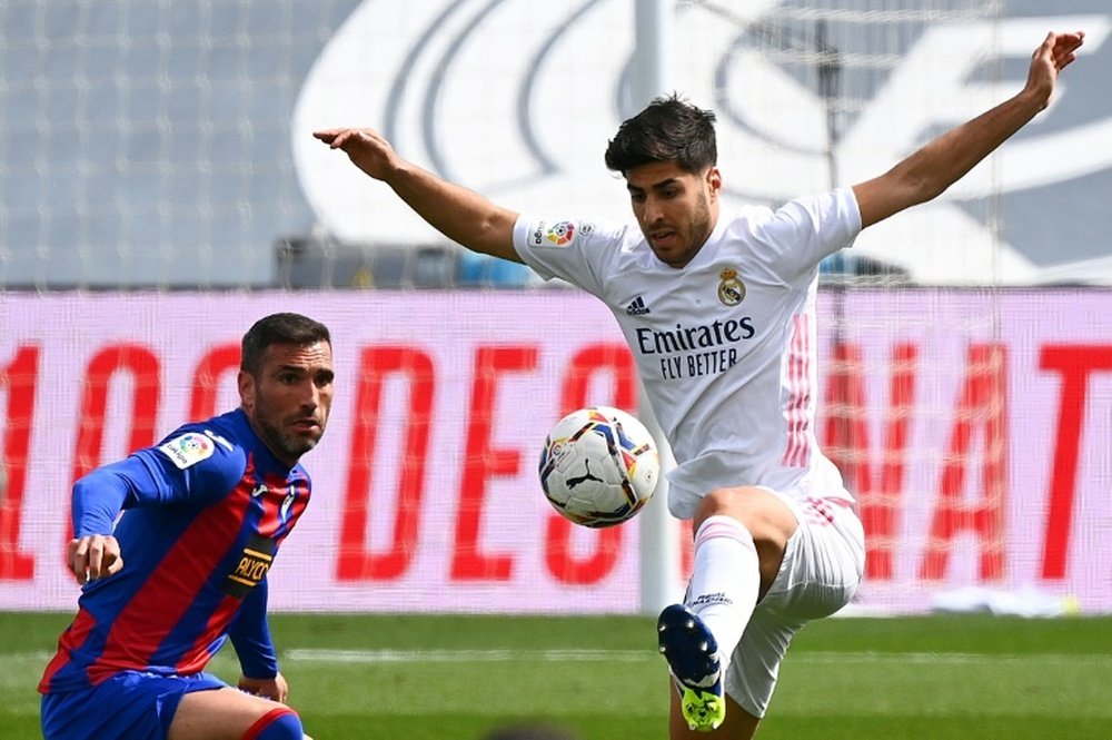 Marco Asensio scored the opener as Real Madrid beat Eibar. AFP