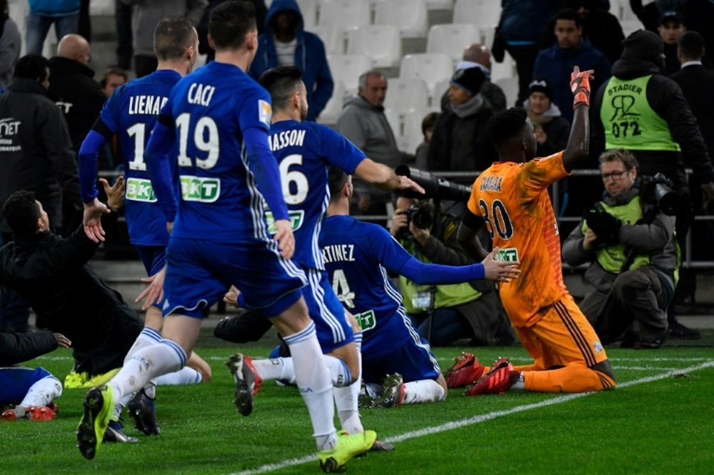 Strasbourg triumphed on penalties against Marseille. AFP