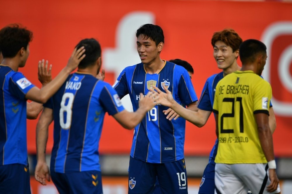 Ulsan's Oh Se-hun bagged a first half brace against Kaya. AFP