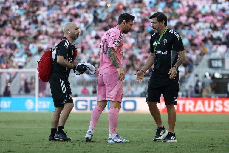 Messi suffered a minor injury in his upper right leg in Miami's win over Necaxa. AFP