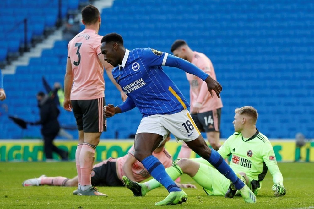 Danny Welbeck got Brighton a late equaliser against Sheff Utd. AFP