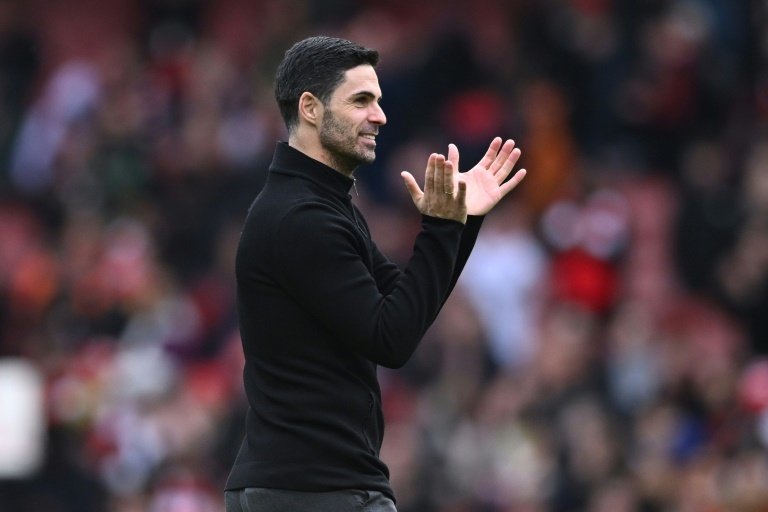 Arsenal sit eight points clear of second-placed Manchester City. AFP