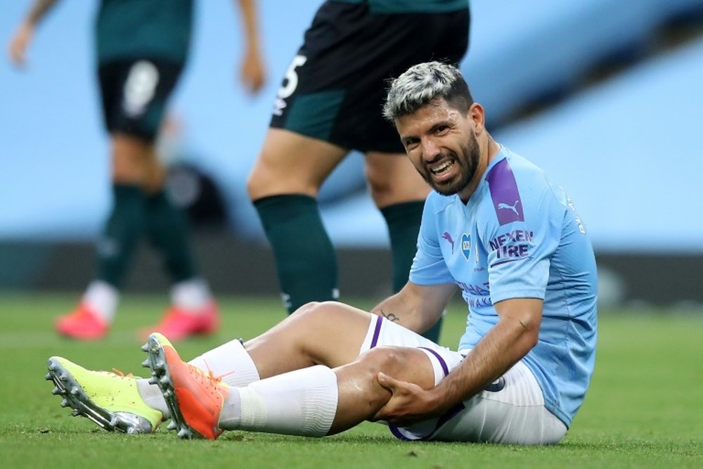 Aguero could miss the Real Madrid match. AFP