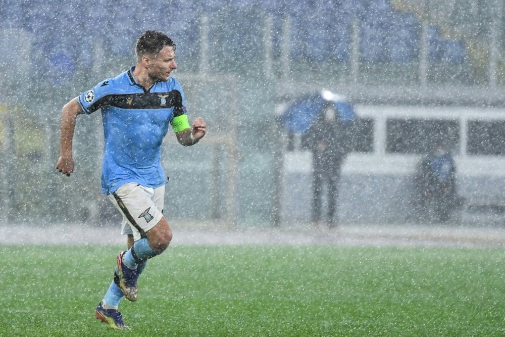 Ciro Immobile scored in Lazio's 2-2 draw with Brugge. AFP