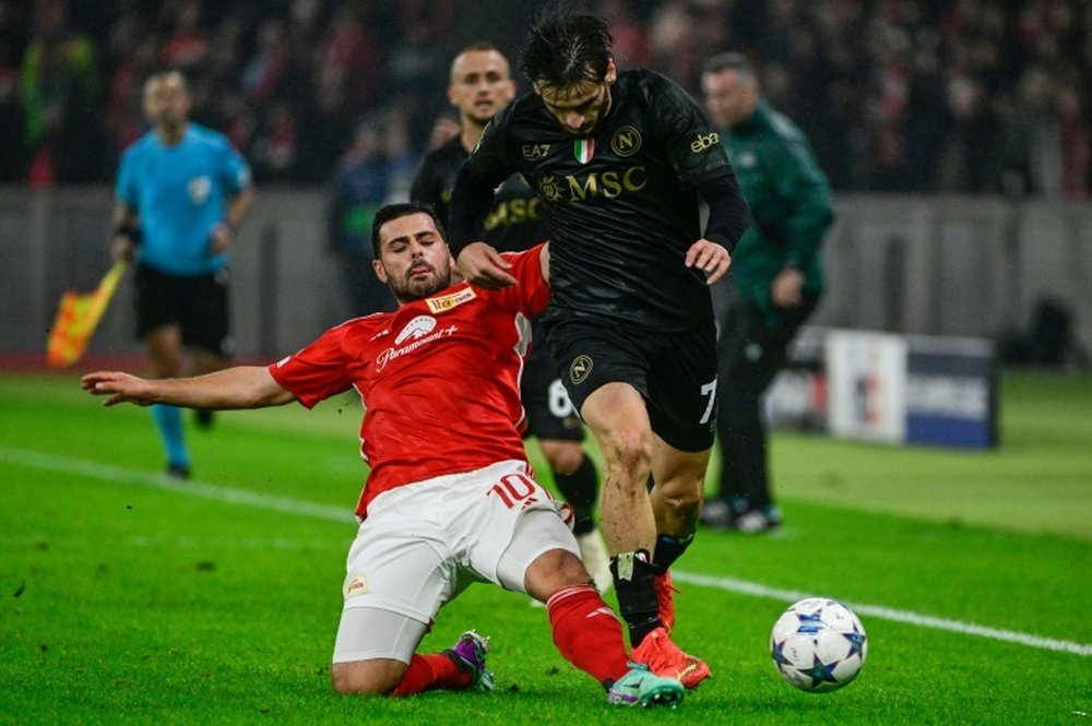 Kvaratskhelia scored the winning goal for Napoli. AFP