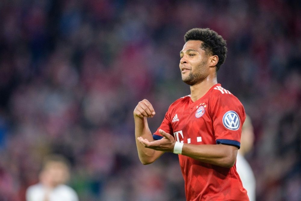 Serge Gnabry celebrates every goal in the same way. AFP