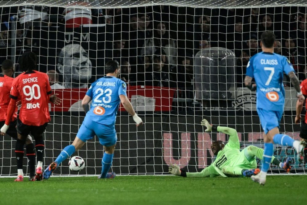 Marseille catch Rennes napping to tighten hold on second. AFP