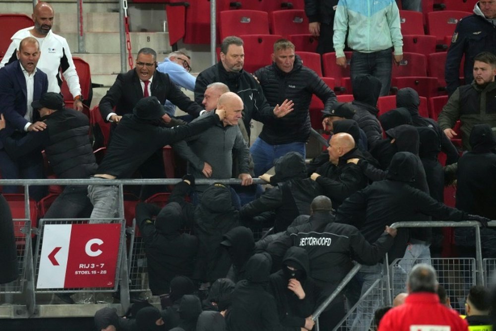 AZ Alkmaar fans started clash at West Ham game. AFP