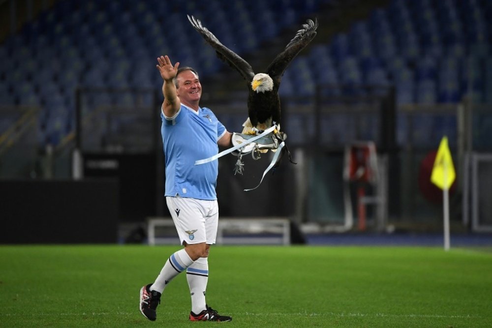 Lazio mascot handler praises Mussolini. AFP