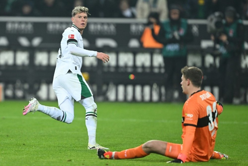 Robin Hack scored for Moenchengladbach in the 3-1 win against Stuttgart. AFP