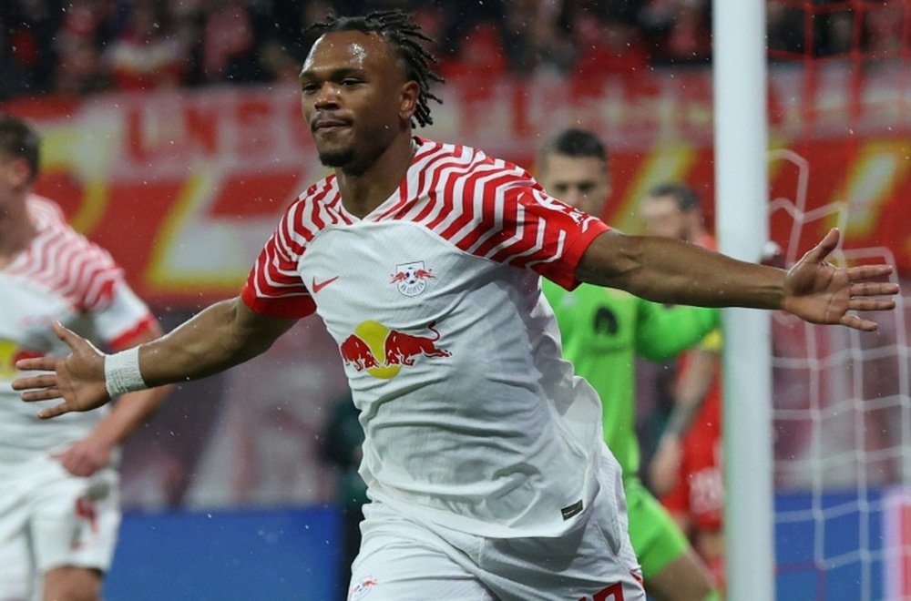 Openda netted the opening goal for RB Leipzig. AFP