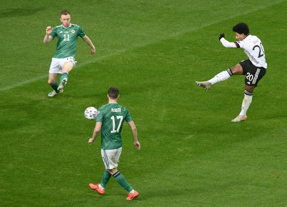 Gnabry scored a hat-trick to make sure Germany topped their Euro 2020 qualifying group. AFP