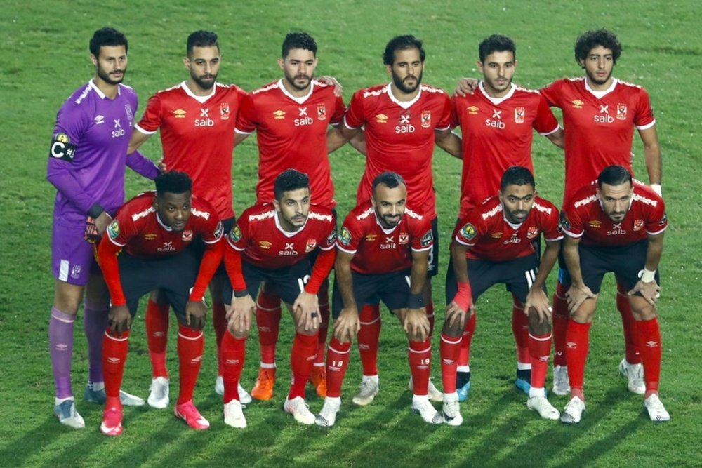 Al Ahly pose before defeating fellow Egyptian club Zamalek. AFP