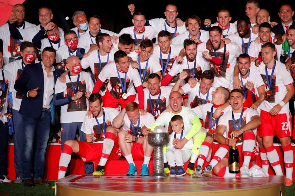 Five Red Star Belgrade players test positive for coronavirus after matches with crowds. AFP