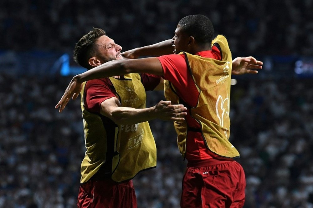 Klopp says Brewster (R) has an important season ahead of him at Liverpool. AFP