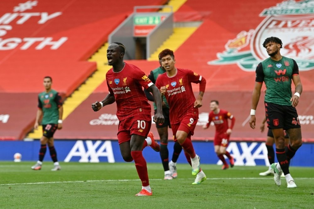Sadio Mane (C) broke the deadlock for Liverpool at Anfield. AFP