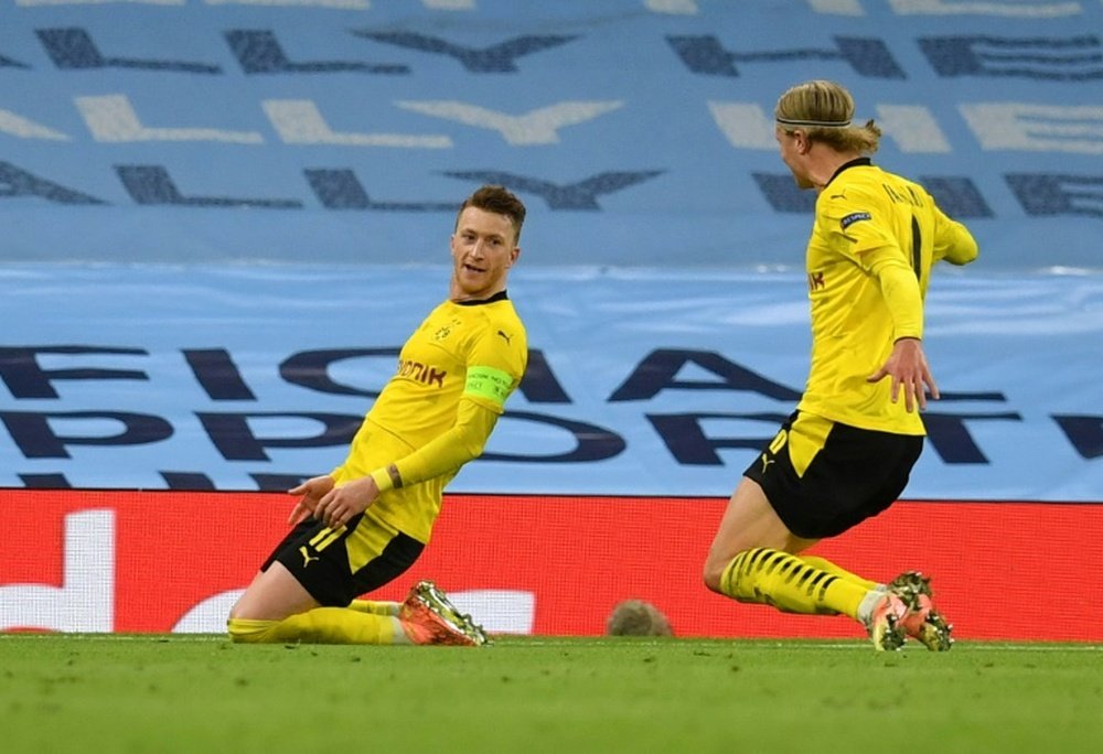 Dortmund skipper Reus revels alongside 'unique' Haaland. AFP