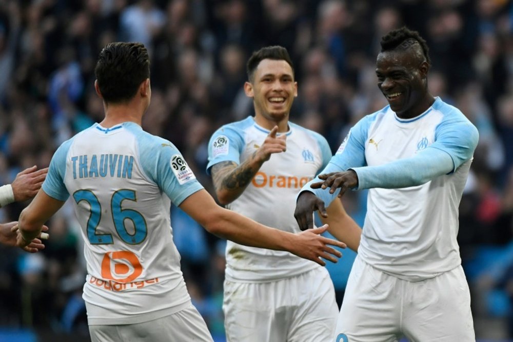Balotelli and Thauvin were both on target in Marseille's 2-0 win. AFP