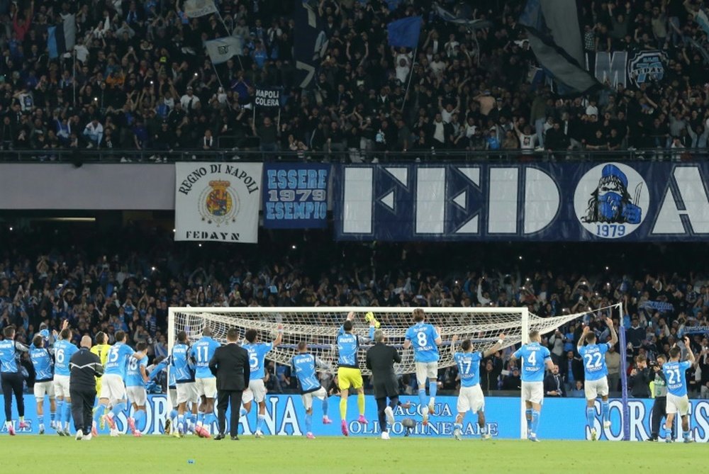 Napoli are three points ahead of Inter at the top of Serie A. AFP