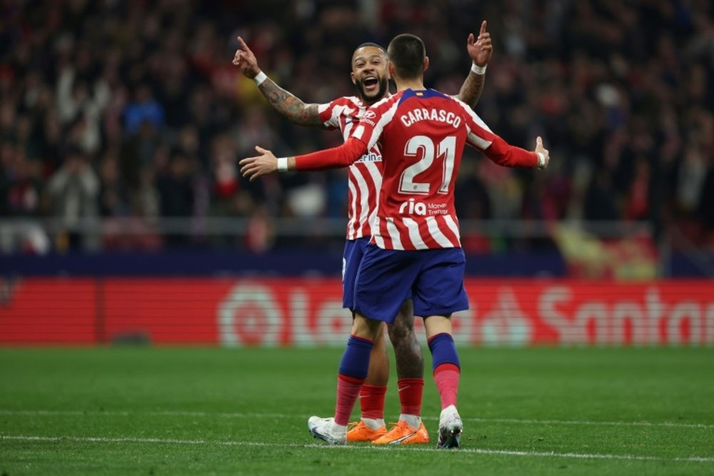 Memphis Depay struck twice for Atletico Madrid. AFP