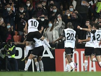 Guedes scored the winner as Valencia beat Athletic Bilbao to reach the Copa del Rey final. AFP