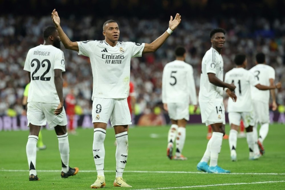 Kylian Mbappe scored his teams first goal against Stuttgart. AFP