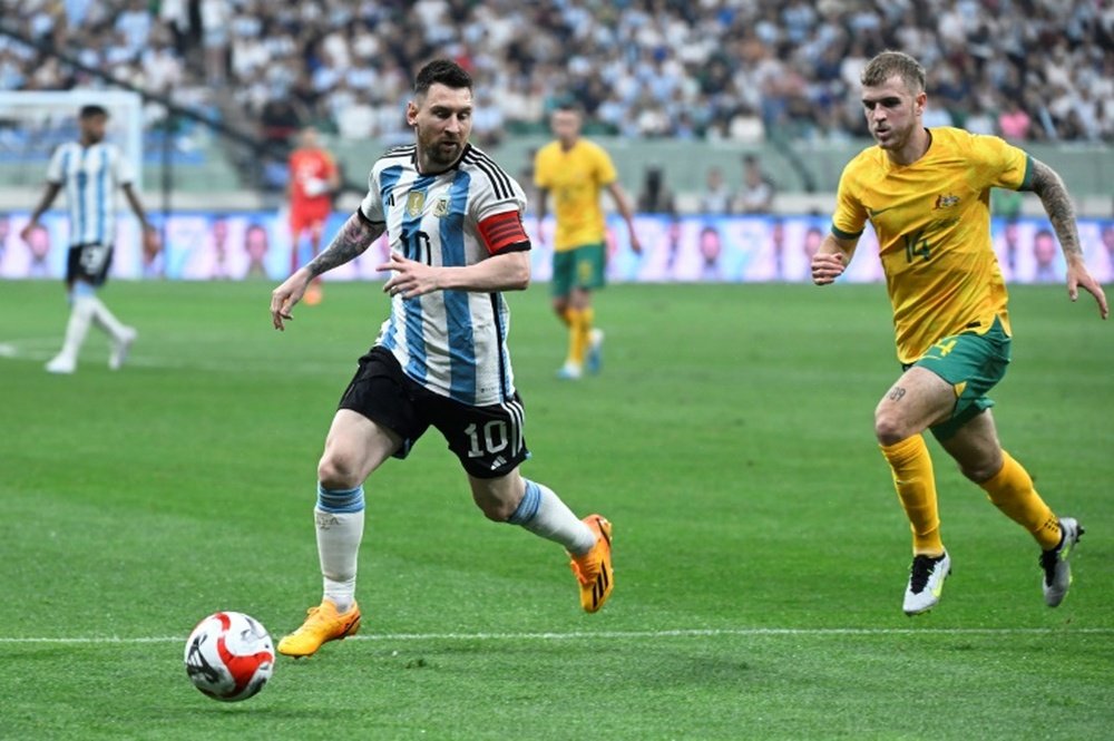 Messi helped Argentina win against Australia. AFP