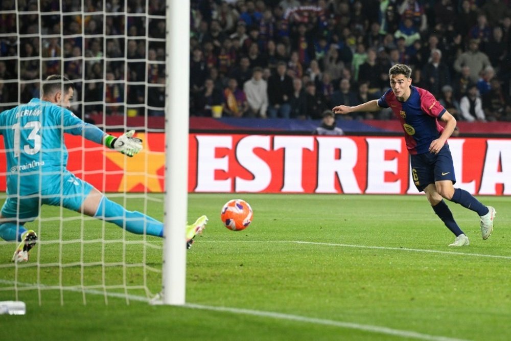 Gavi put Barcelona ahead after seven minutes against Betis. AFP
