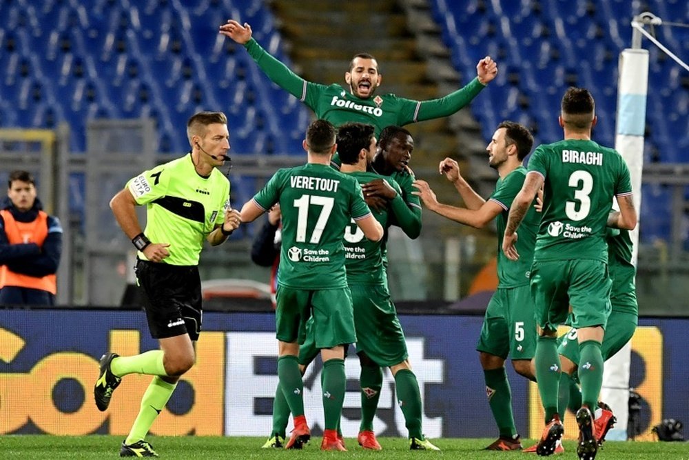 Babacar was Fiorentina's hero on the night. AFP