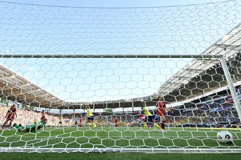 Angeldahl scored for Sweden against Denmark at Womens Euro 2025. AFP