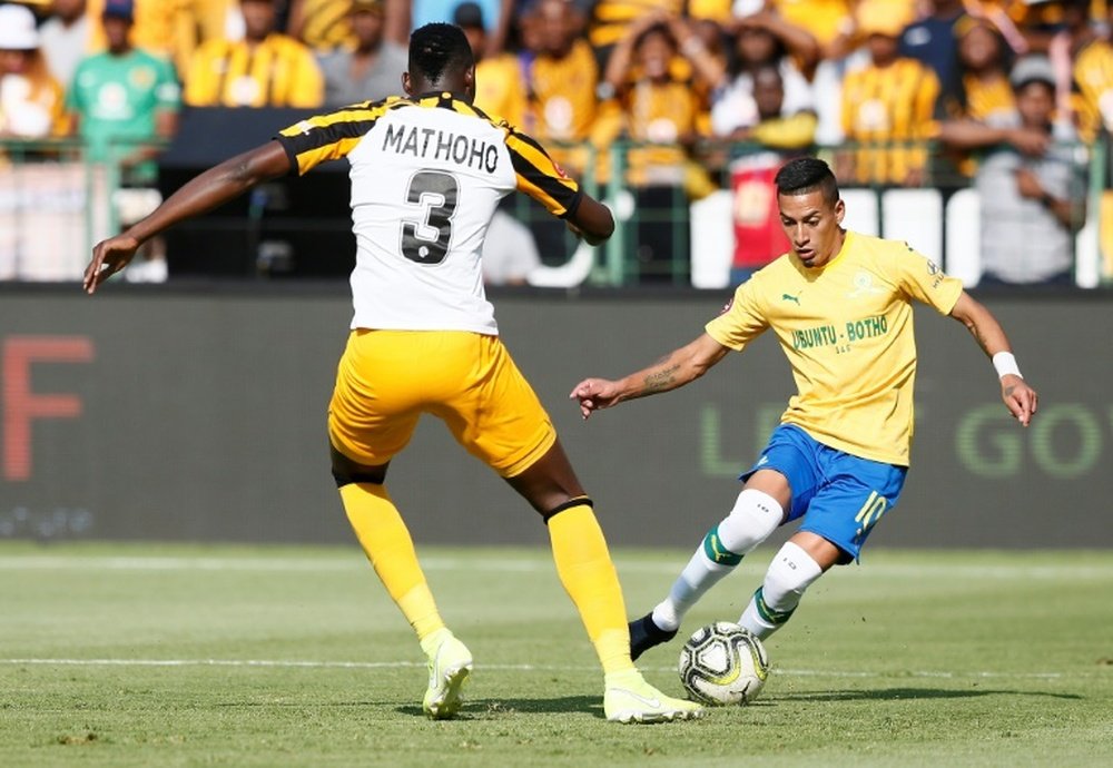 Uruguayan Gaston Sirino (R) scored twice for Mamelodi Sundowns. AFP