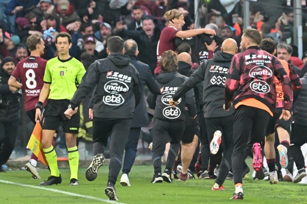 Candreva's fortuitous strike moved Salernitana 10 points above the relegation zone. AFP