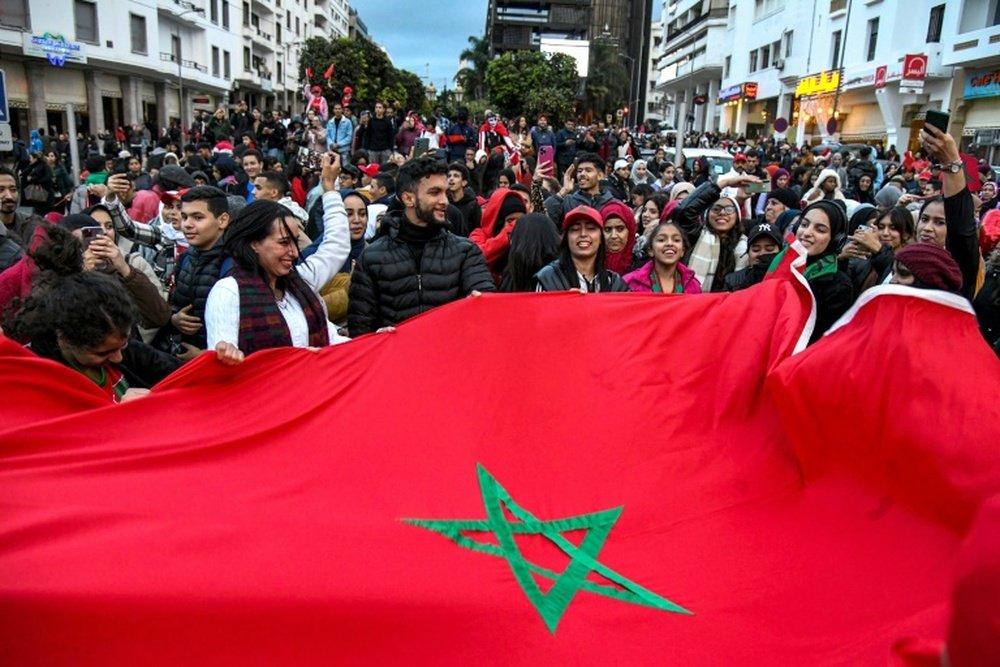 There were joyful scenes in Rabat after Morocco made the last 16. AFP