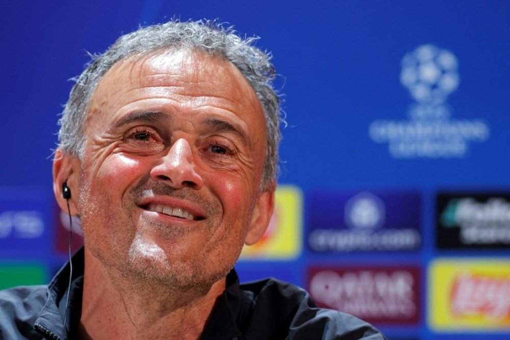 Luis Enrique spoke on the eve of Aston Villa v PSG. AFP