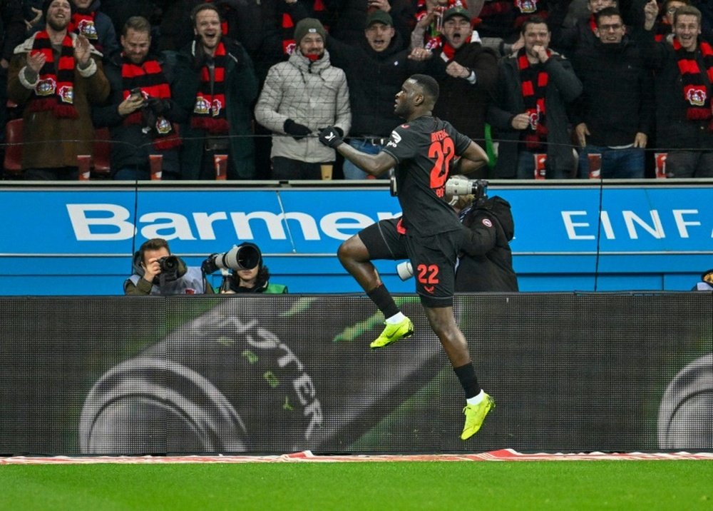 Leverkusen's Nigerian forward Victor Boniface could return at the end of March. AFP