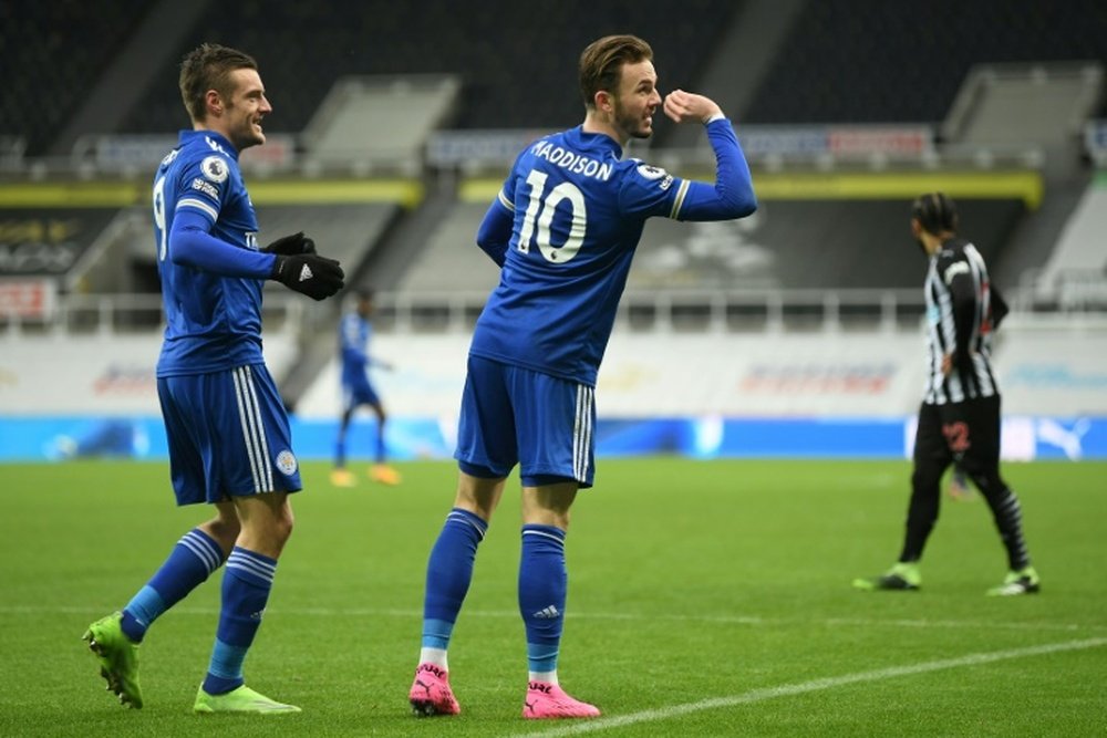 Leicester up to third after beating Newcastle. AFP