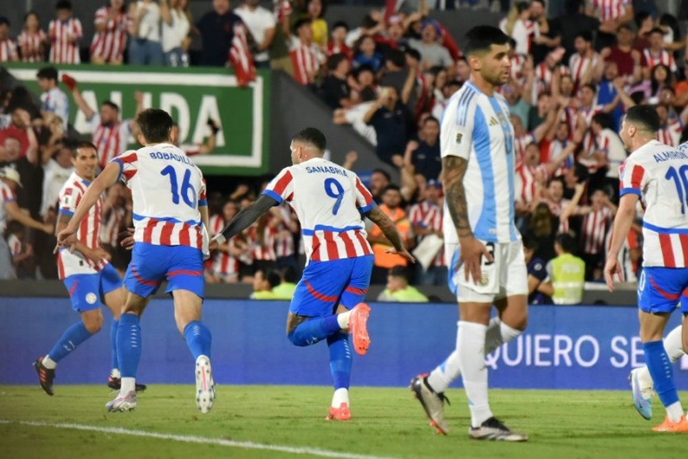 Sanabria scored the equaliser for Paraguay with a brilliantly executed bicycle kick. AFP
