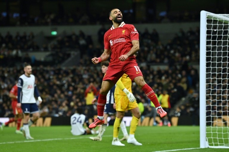 Mohamed Salah was starred in Liverpool's win over Tottenham. AFP