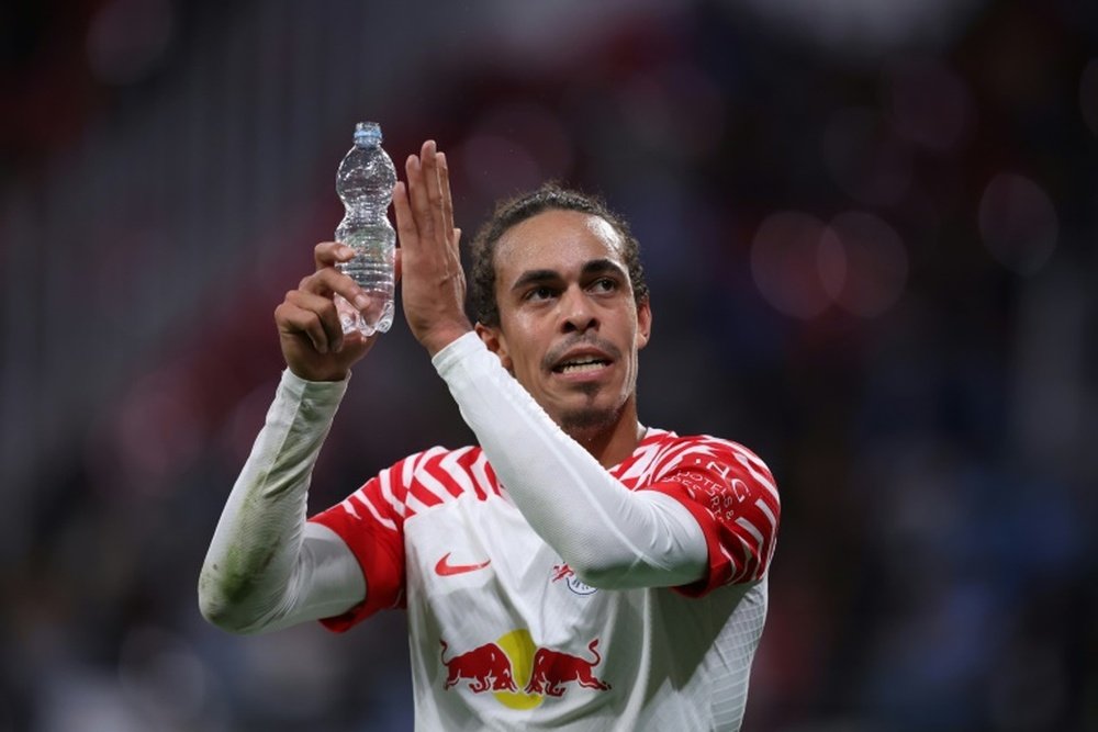 Poulsen has become Leipzig's record appearance holder. AFP