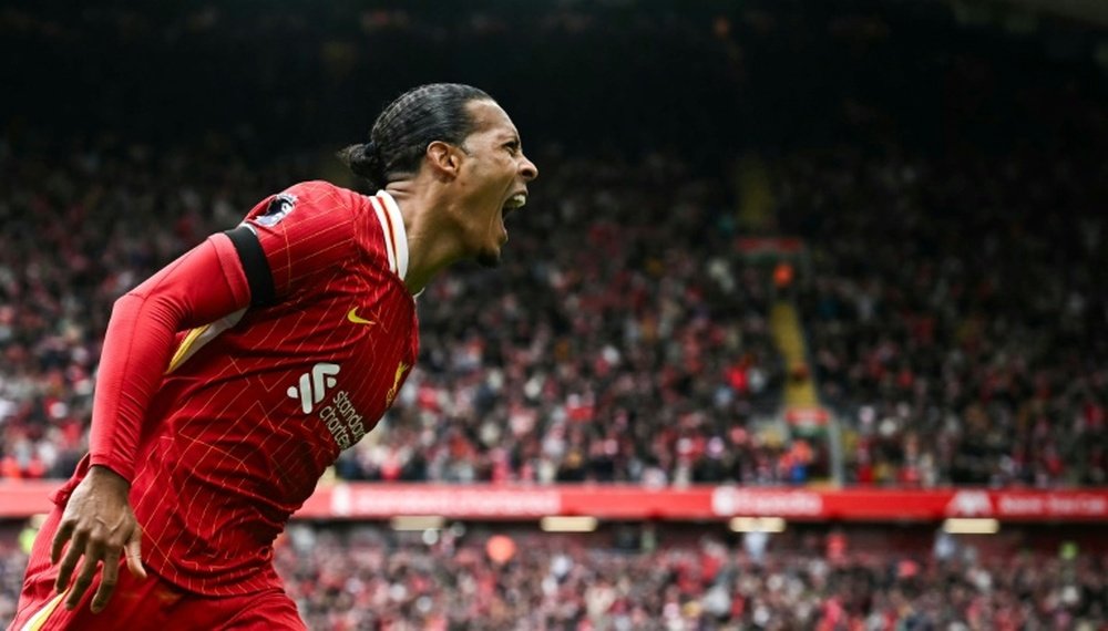 Virgil van Dijk scored Liverpools winner in a 2-1 victory over West Ham. AFP