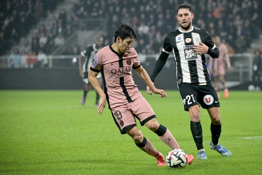 Lee Kang-in scored a brace against Angers. AFP