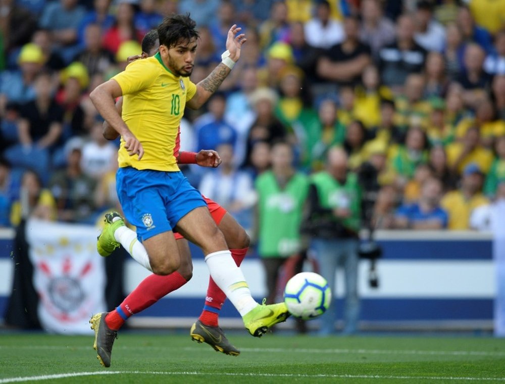Lucas Paqueta scored his first ever goal for Brazil. AFP