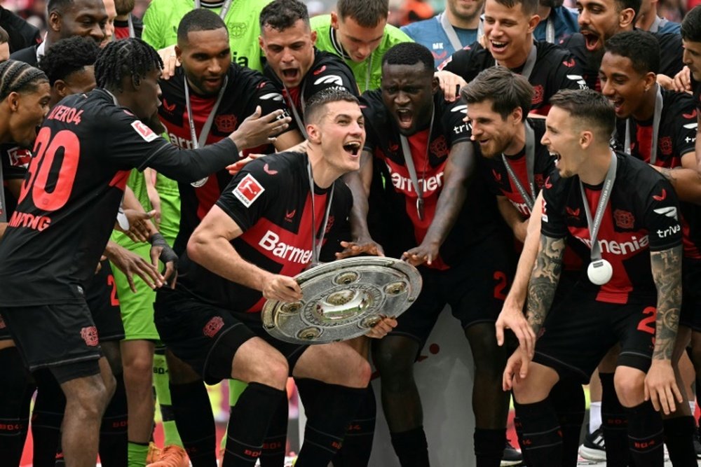 Czech forwarf Patrik Schick won the double with Leverkusen this season. AFP