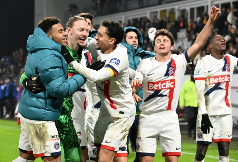 Matvey Safonov helped PSG beat Lens on penalties in the French Cup. AFP