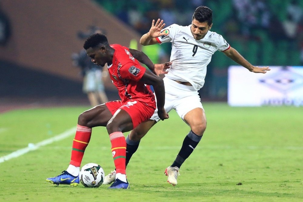 Al Ahly forward Mohamed Sherif playing for Egypt against Guinea-Bissauin the AFCON. AFP