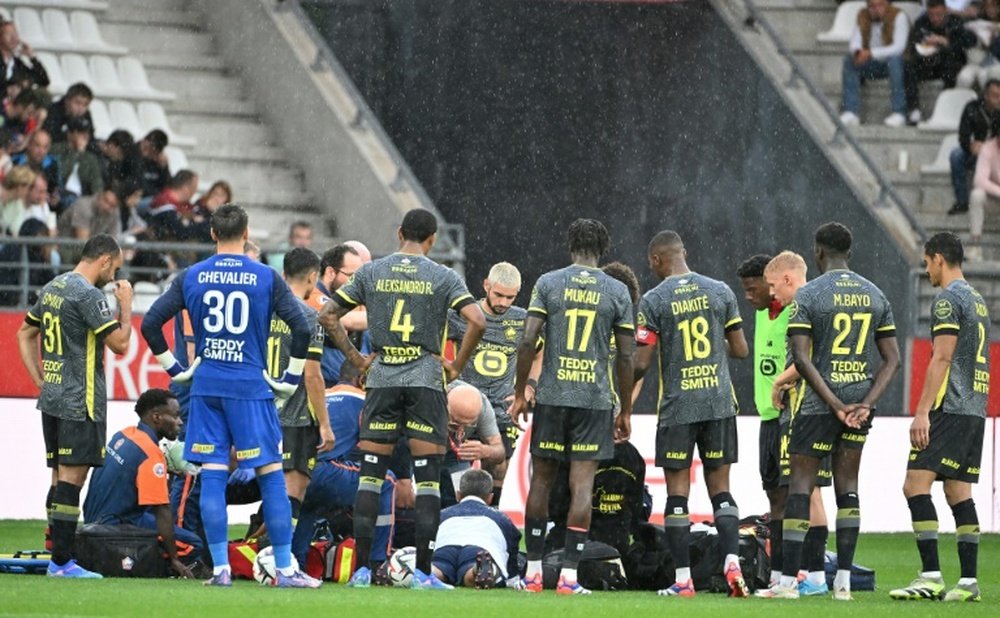 Angel Gomes suffered a serious head injury against Reims in Ligue 1. AFP