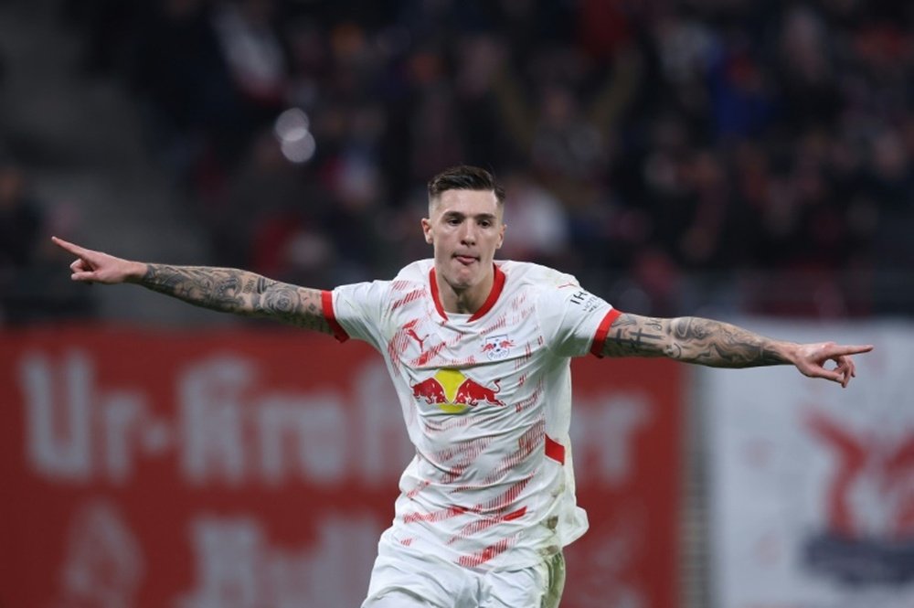 Sesko scored the only goal as Leipzig beat Wolfsburg. AFP