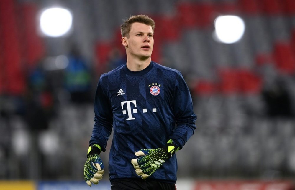 Alexander Nubel is in the Bayern goal against Lazio. AFP