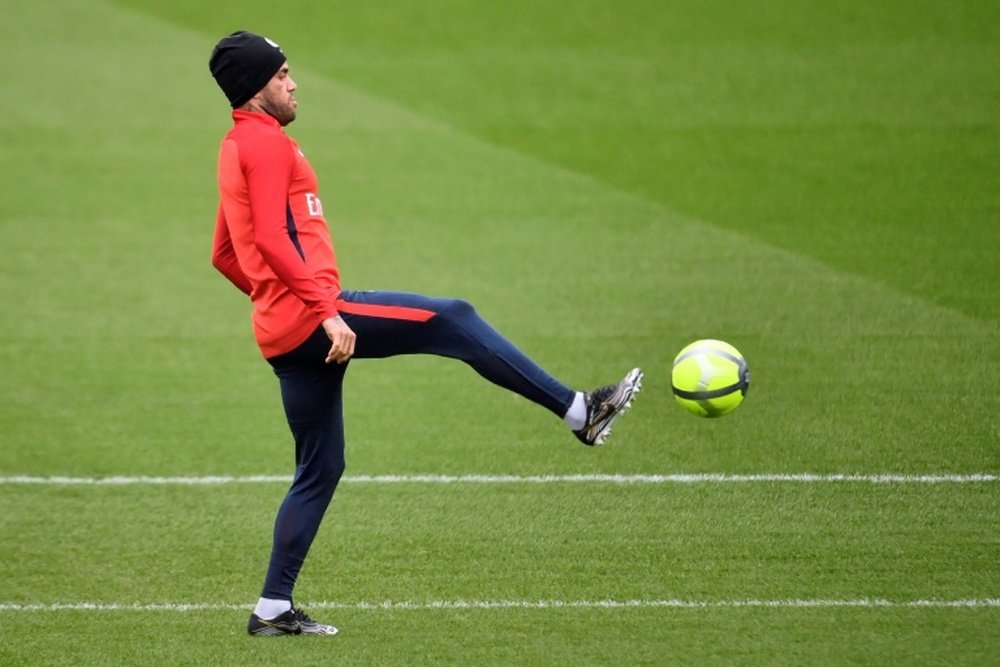 Alves has defended his behaviour in PSG's game against Lyon on Sunday. AFP