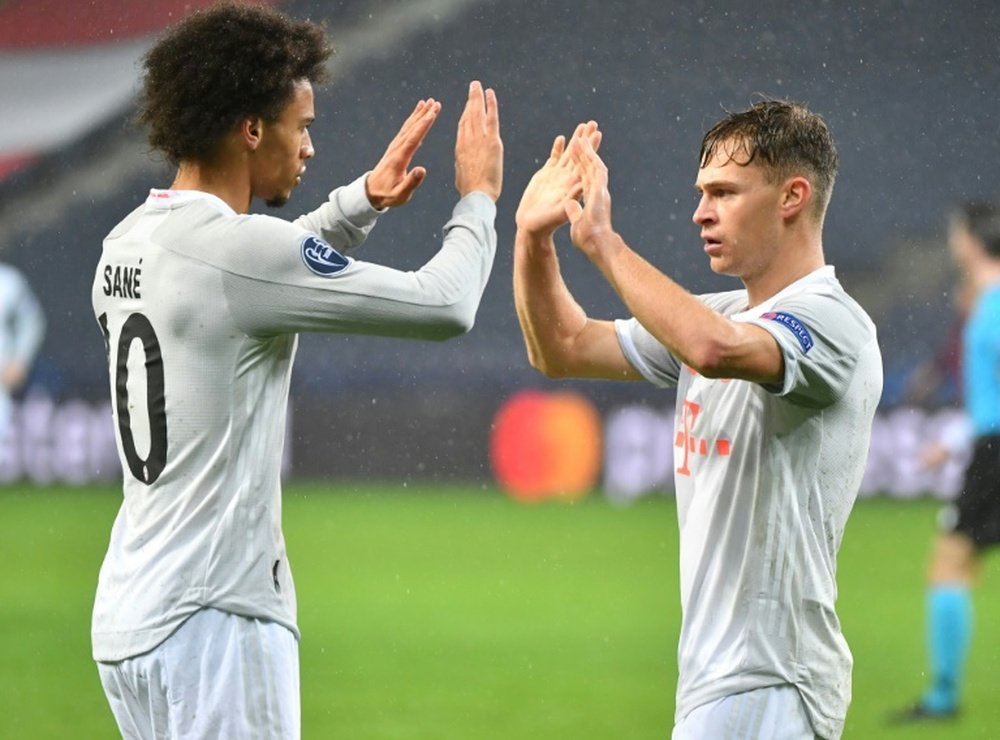 Leroy Sane (L) scored in Bayern's 2-6 win at Salzburg. AFP